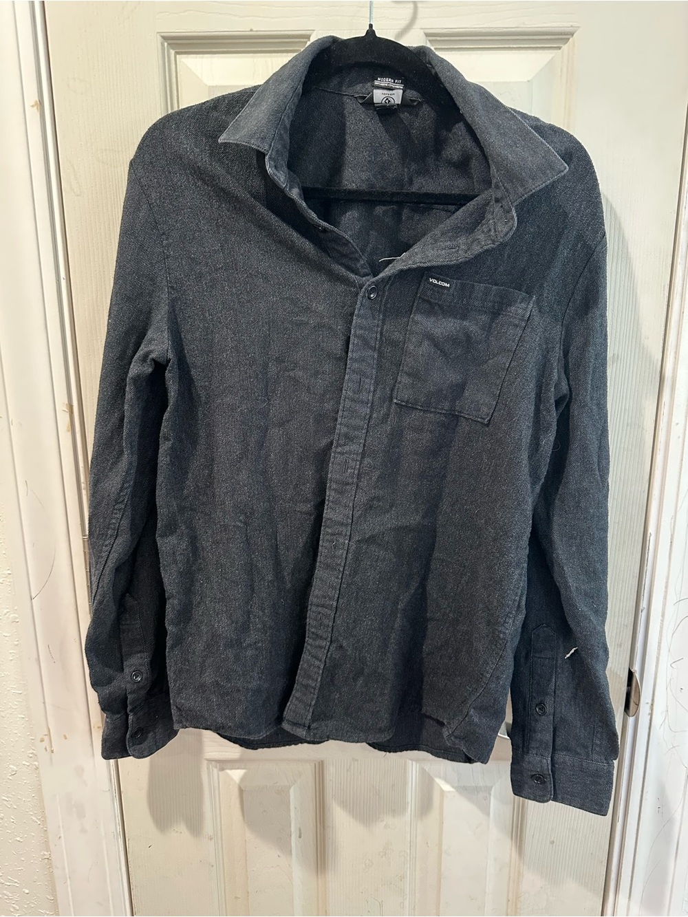 Volcom Men's Charcoal Button-Up Shirt Jacket